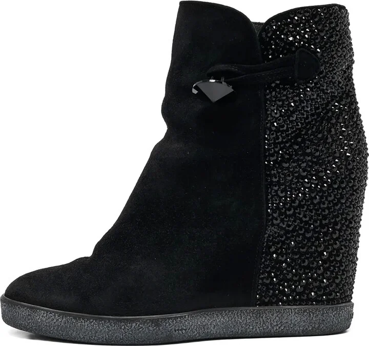 Pre-Owned 90mm Suede Wedge Boots