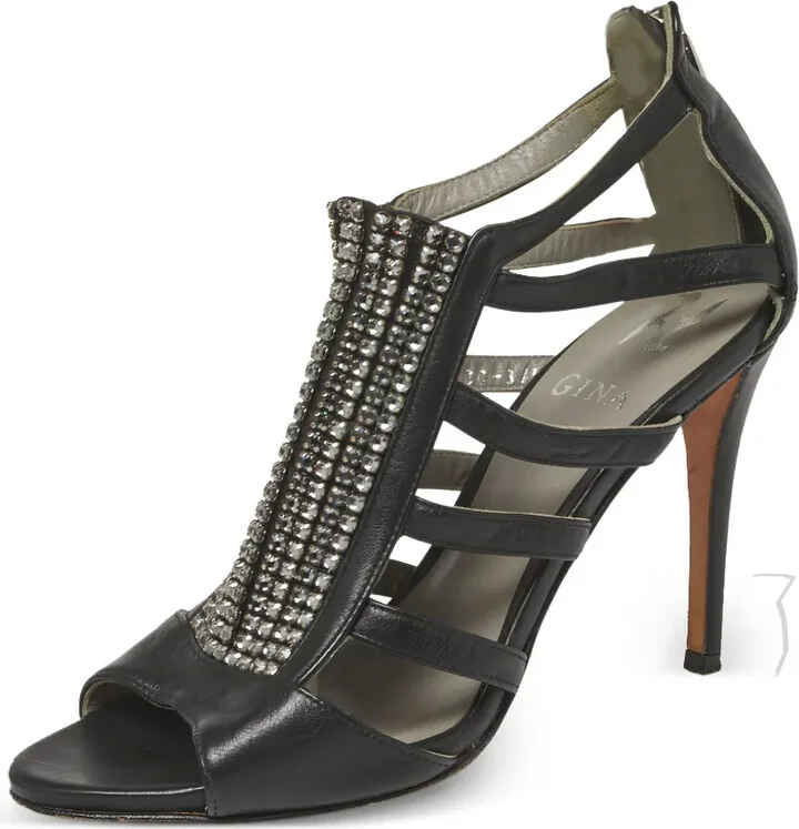 Pre-Owned 95mm Crystal-Embellished Strappy Sandals - Image 2
