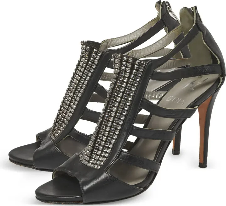 Pre-Owned 95mm Crystal-Embellished Strappy Sandals - Image 3