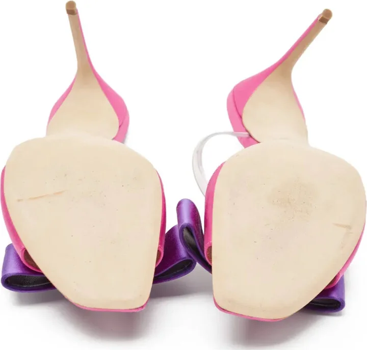 pre-owned 95mm Emily satin bow-detail sandals - Image 5