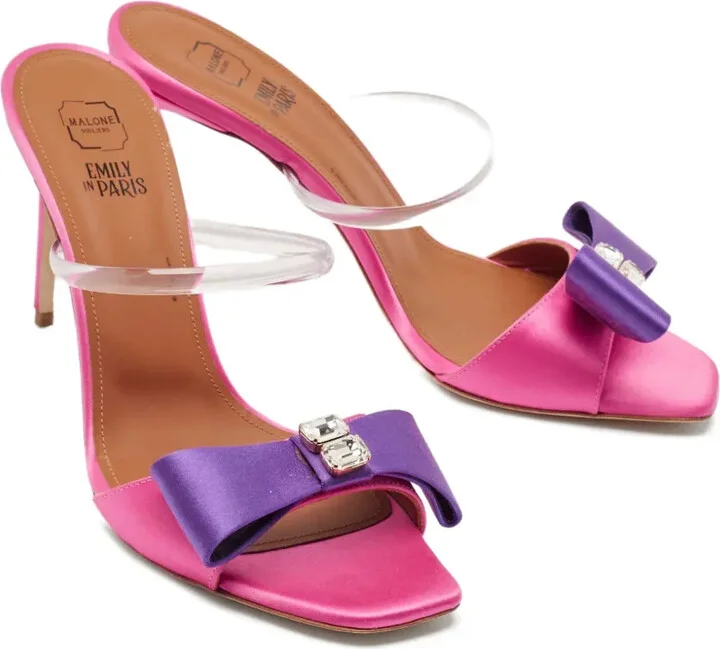 pre-owned 95mm Emily satin bow-embellished sandals - Image 2