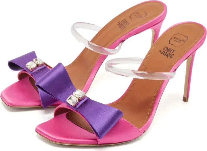 pre-owned 95mm Emily satin bow-embellished sandals - Image 4