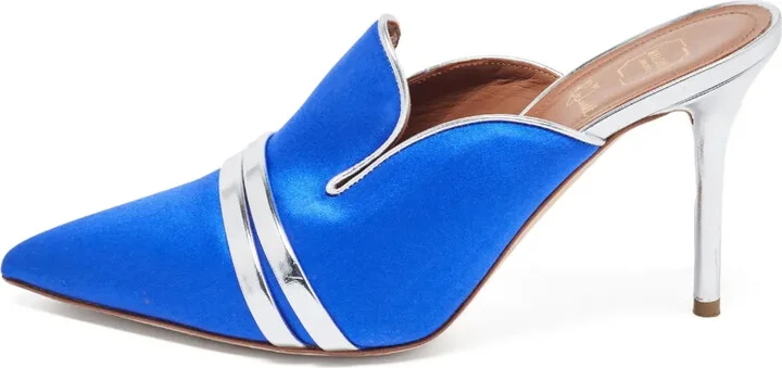 pre-owned 95mm Hayley pointed-toe satin mules