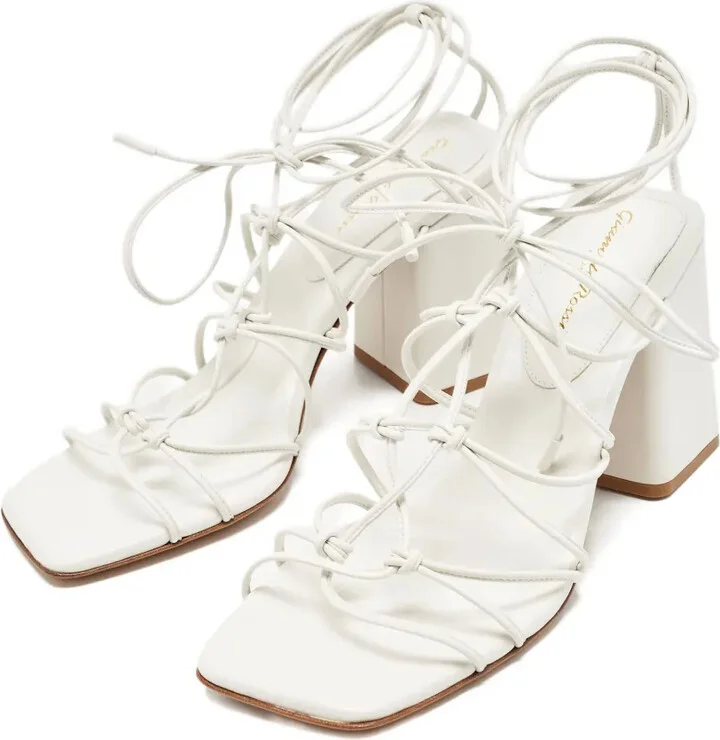Pre-Owned 95mm Knotted Leather Sandals - Image 2