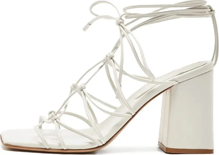 Pre-Owned 95mm Knotted Leather Sandals