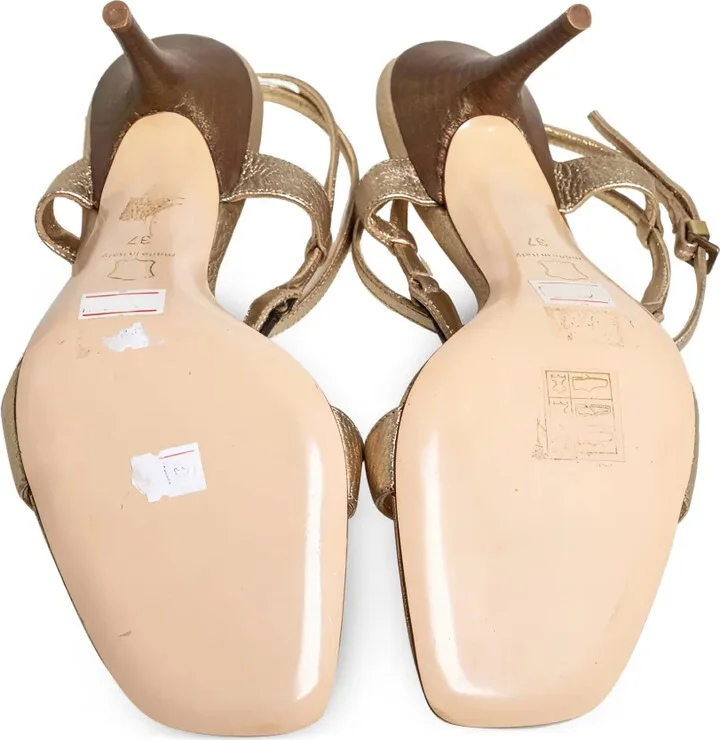 Pre-Owned 95mm Leather Sandals - Image 3