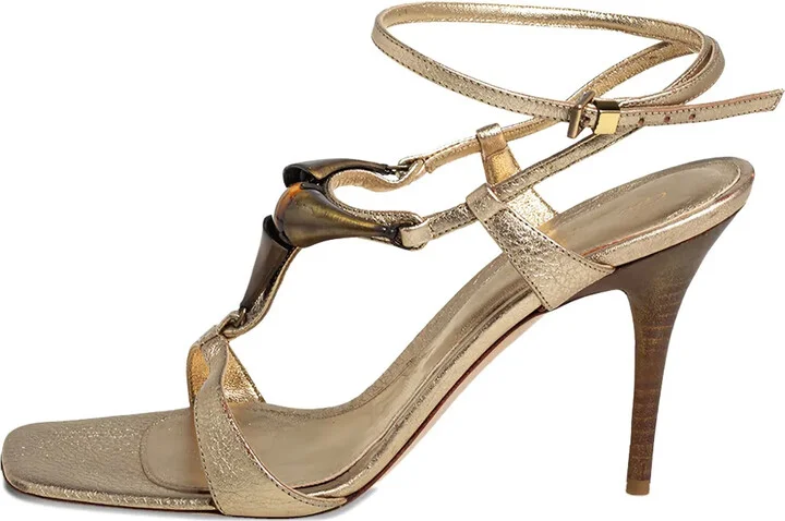 Pre-Owned 95mm Leather Sandals