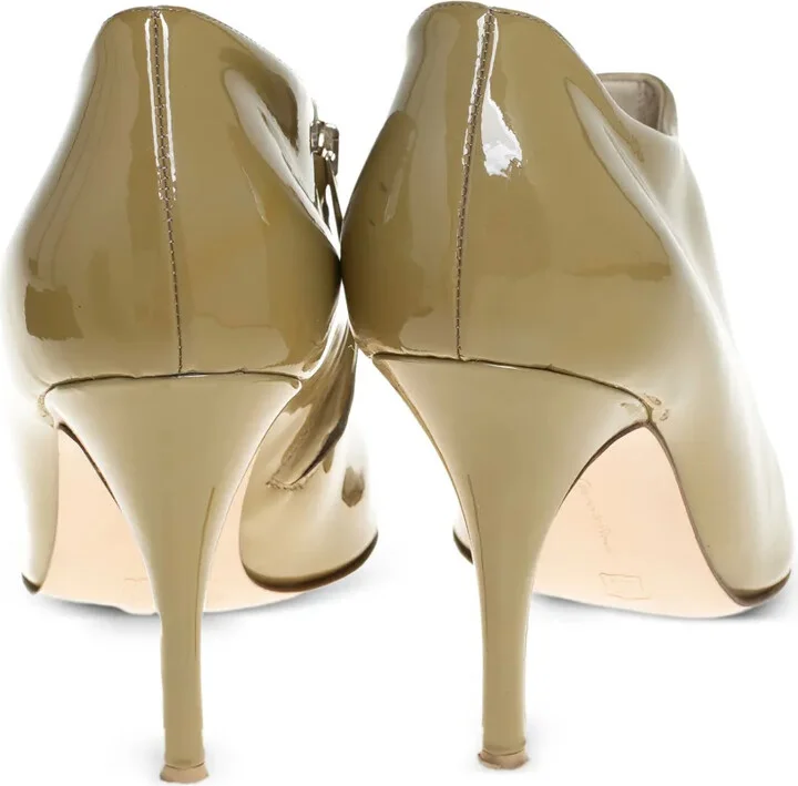 Pre-Owned 95mm Peep-Toe Patent Boots - Image 4