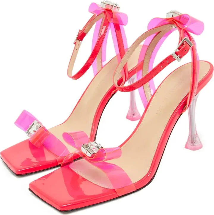 Pre-Owned 95mm Transparent-Strap Square-Toe Sandals - Image 2