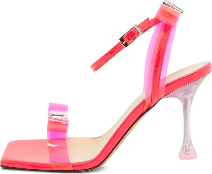 Pre-Owned 95mm Transparent-Strap Square-Toe Sandals