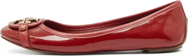 pre-owned Aaden patent-leather ballet flats