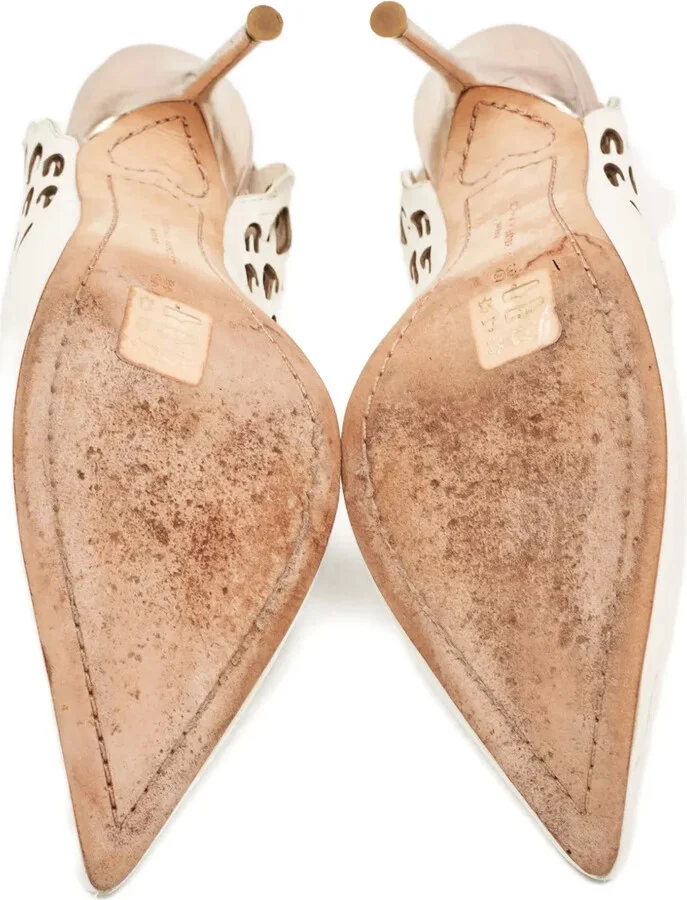 pre-owned Angelo leather wing-cutout pumps - Image 4