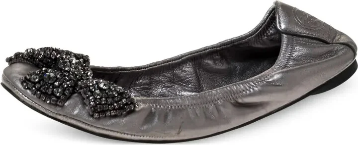 Pre-Owned Beaded-Bow Ballet Flats - Image 2