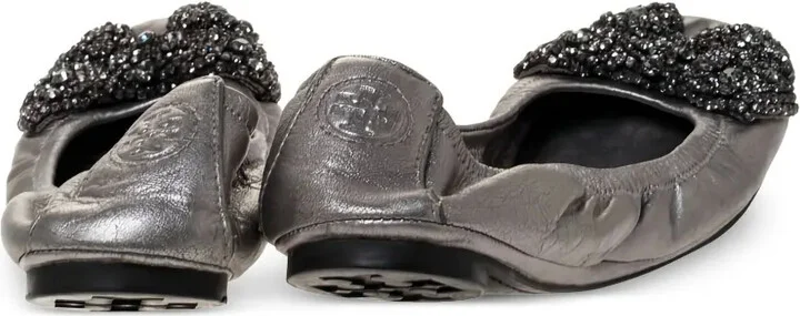 Pre-Owned Beaded-Bow Ballet Flats - Image 4