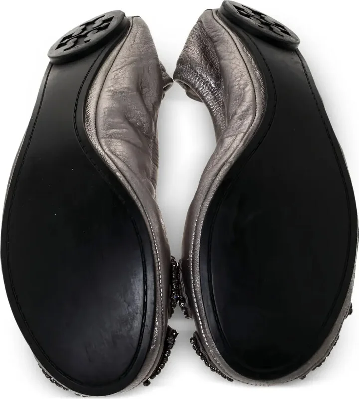 Pre-Owned Beaded-Bow Ballet Flats - Image 5