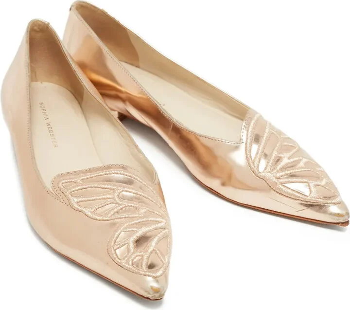 pre-owned Bibi metallic-effect embellished ballet flats - Image 2