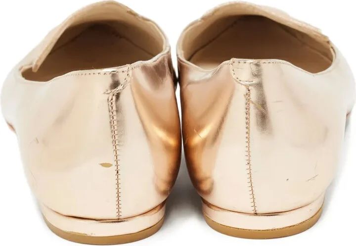 pre-owned Bibi metallic-effect embellished ballet flats - Image 3