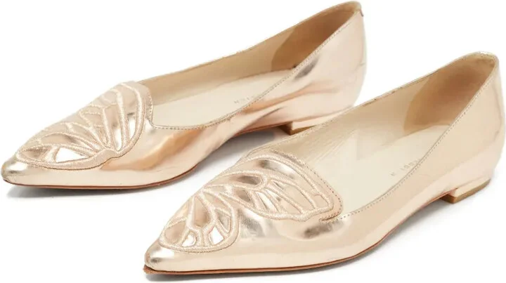 pre-owned Bibi metallic-effect embellished ballet flats - Image 4