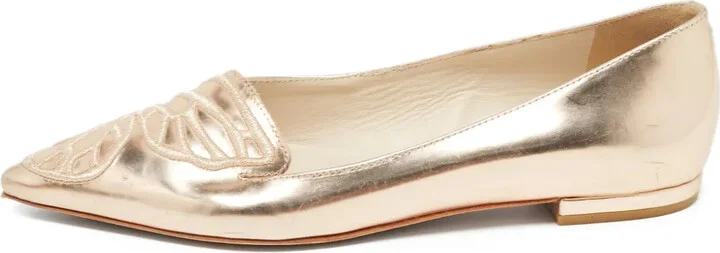pre-owned Bibi metallic-effect embellished ballet flats