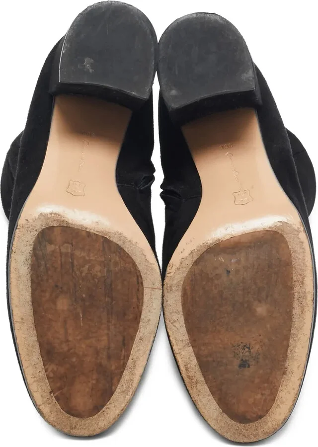 Pre-Owned Block Heel Suede Ankle Boots - Image 4