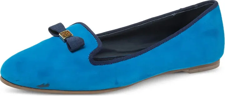 Pre-Owned Bow-Detail Suede Loafers - Image 2