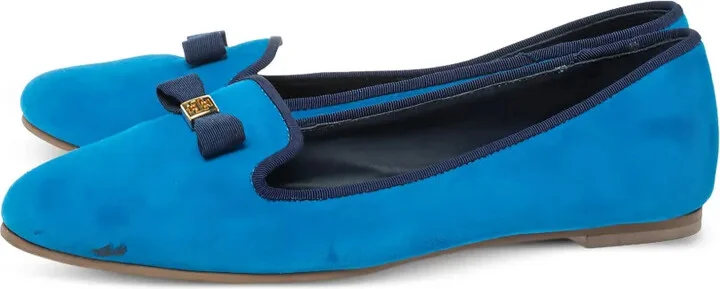 Pre-Owned Bow-Detail Suede Loafers - Image 3