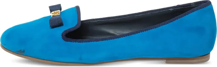 Pre-Owned Bow-Detail Suede Loafers