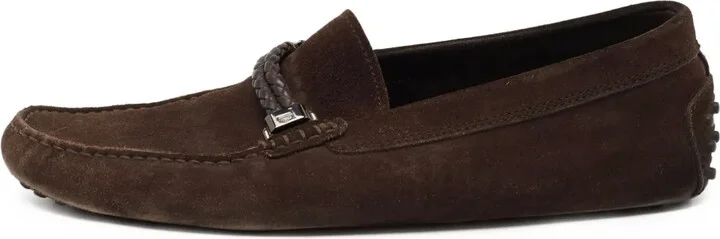 Pre-Owned Braided-Strap Moccasin Loafers