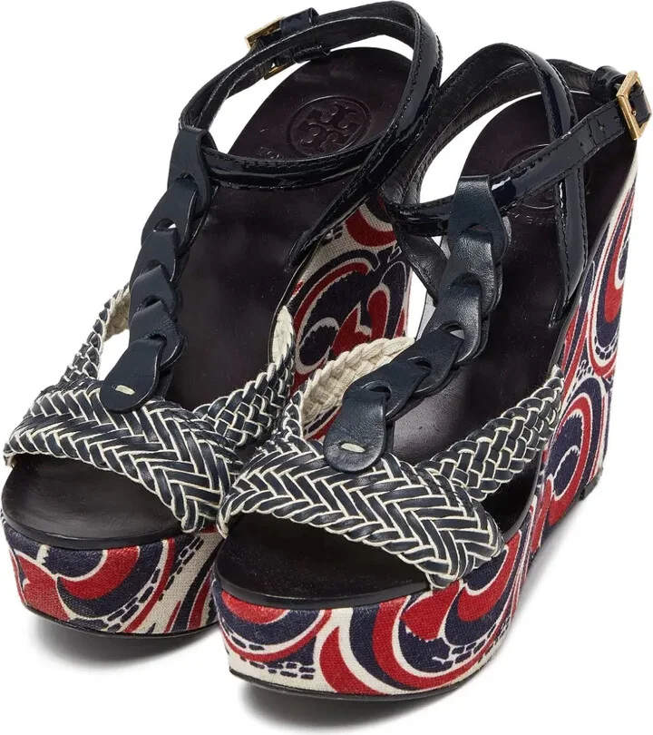 Pre-Owned Braided-Strap Wedge Sandals - Image 2