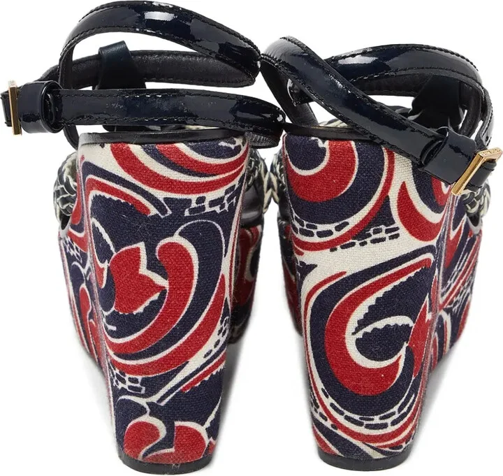 Pre-Owned Braided-Strap Wedge Sandals - Image 3