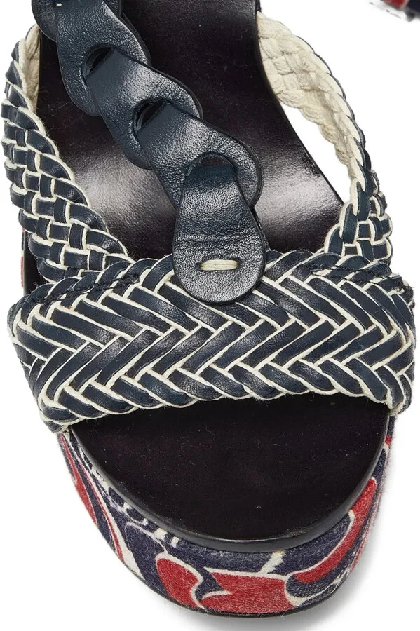 Pre-Owned Braided-Strap Wedge Sandals - Image 5