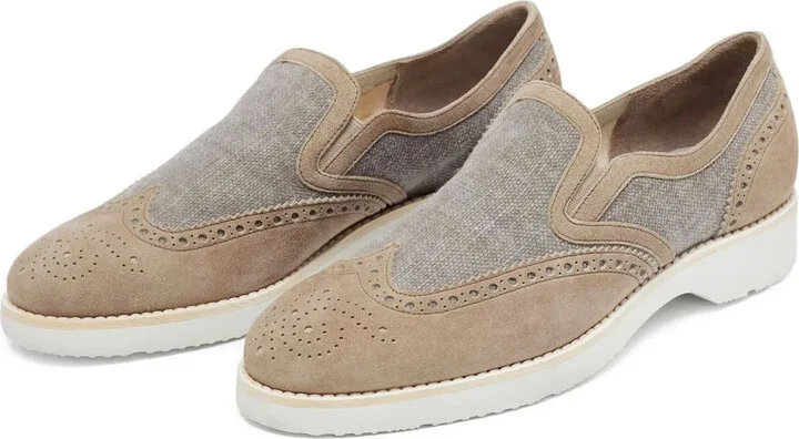 Pre-Owned Brogue-Detail Loafers