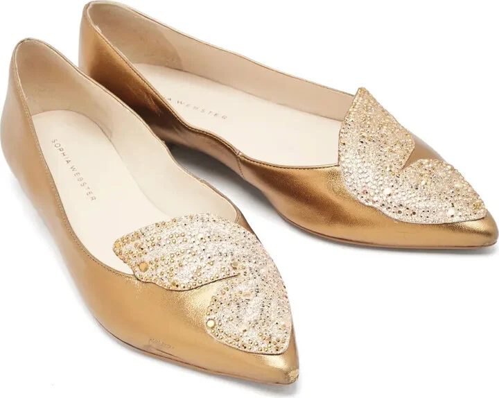 Pre-owned butterfly-crystal ballet flats - Image 2