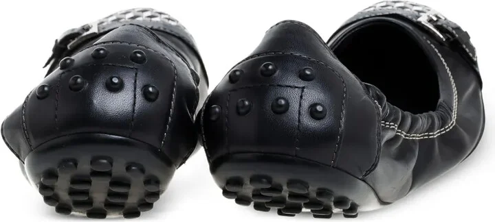 Pre-Owned Checked-Panel Ballet Flats - Image 2