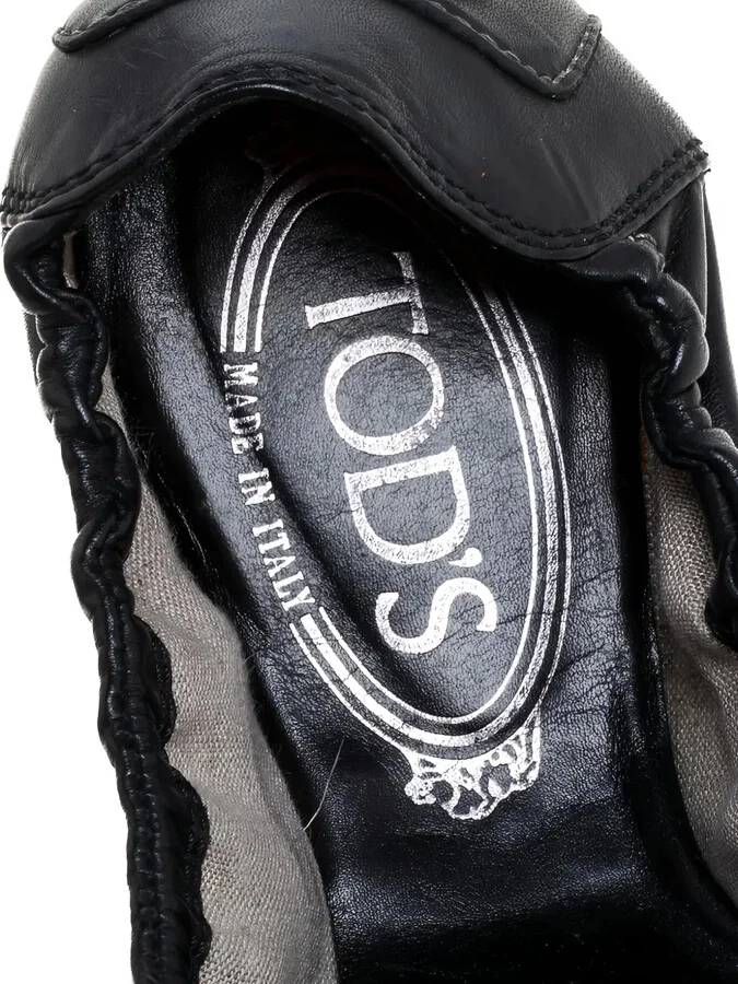 Pre-Owned Checked-Panel Ballet Flats - Image 4