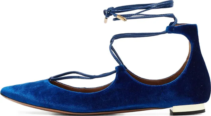 pre-owned Christy strappy pointed-toe ballet flats