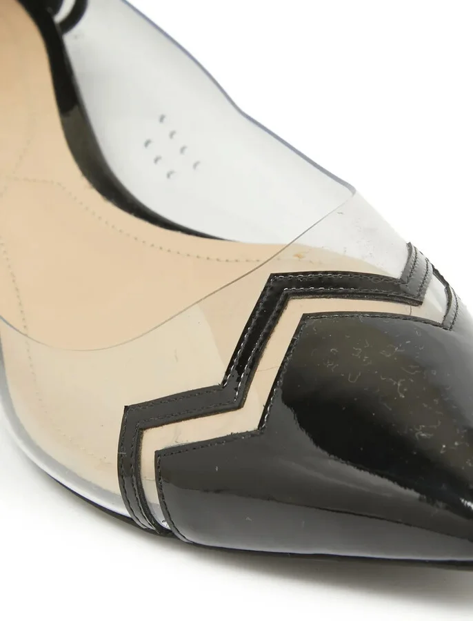Pre-Owned Clear Panel Pointed Pumps - Image 5