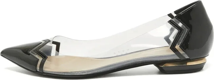 Pre-Owned Clear Panel Pointed Pumps