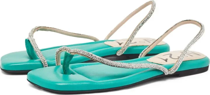 Pre-Owned Crystal-Embellished Flat Sandals - Image 3