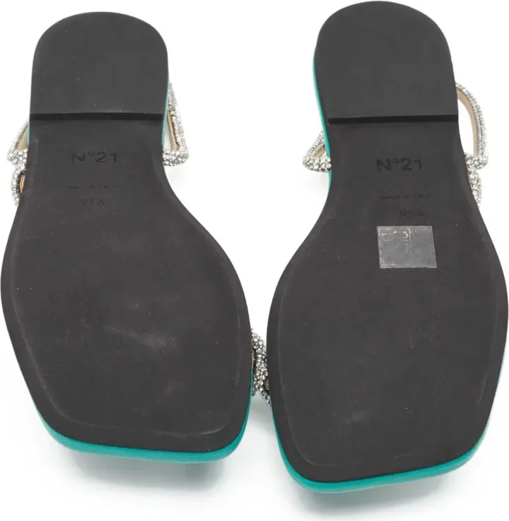 Pre-Owned Crystal-Embellished Flat Sandals - Image 5