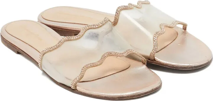 Pre-Owned Crystal-Embellished Flat Sandals - Image 2