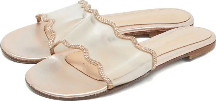 Pre-Owned Crystal-Embellished Flat Sandals - Image 5