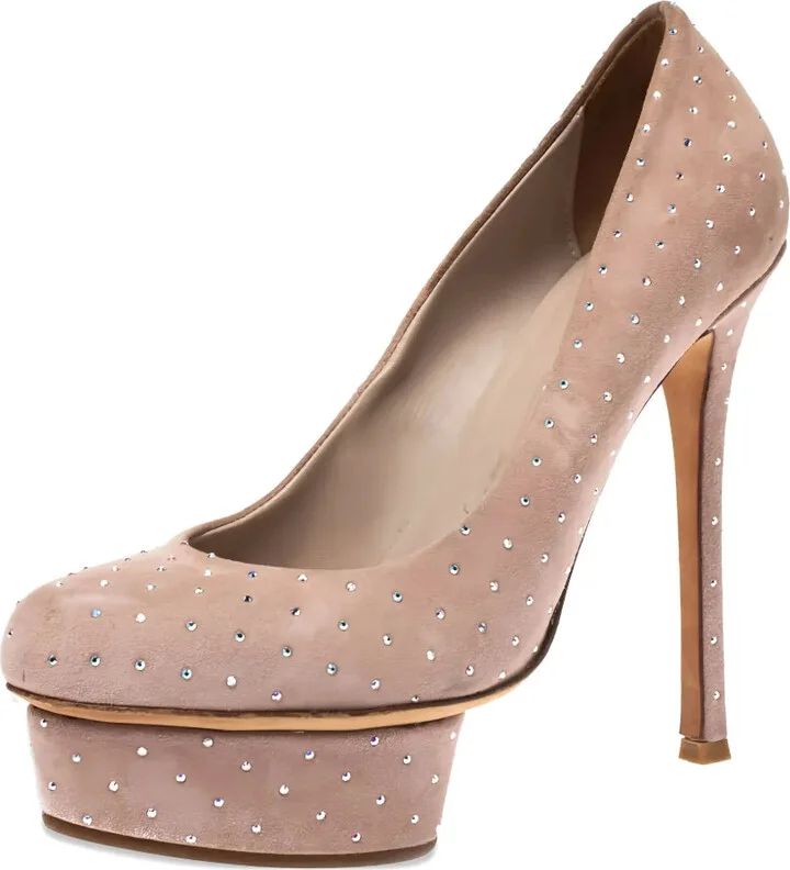 Pre-Owned Crystal-Embellished Platform Pumps - Image 2