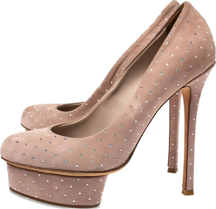 Pre-Owned Crystal-Embellished Platform Pumps - Image 3