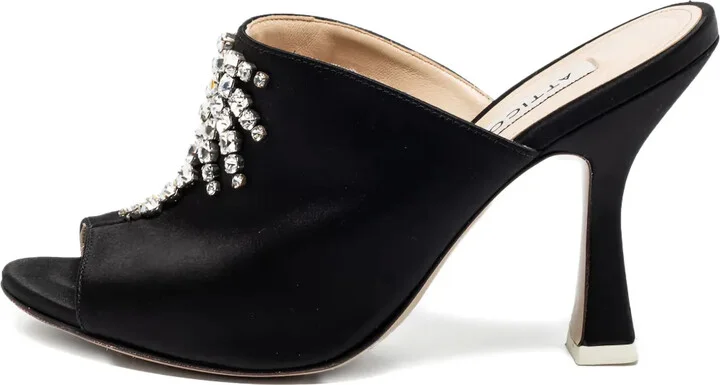 Pre-owned crystal-embellishment sandals