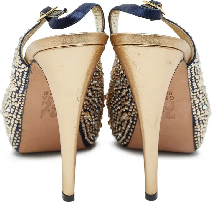 Pre-Owned Crystal Embellishment Slingback Shoes - Image 2