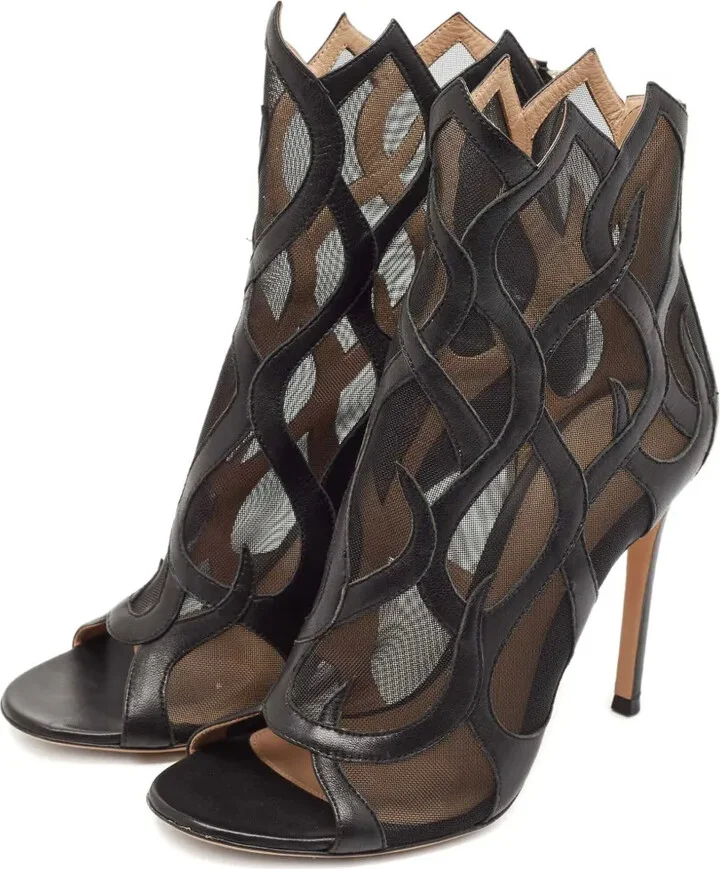 Pre-owned cut-out mesh boots - Image 2