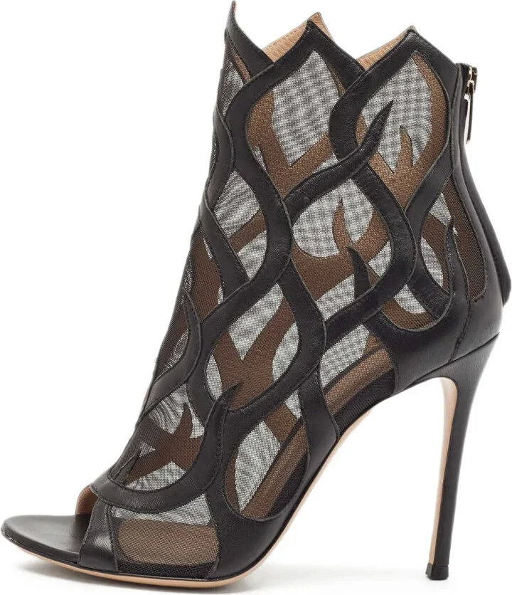 Pre-owned cut-out mesh boots