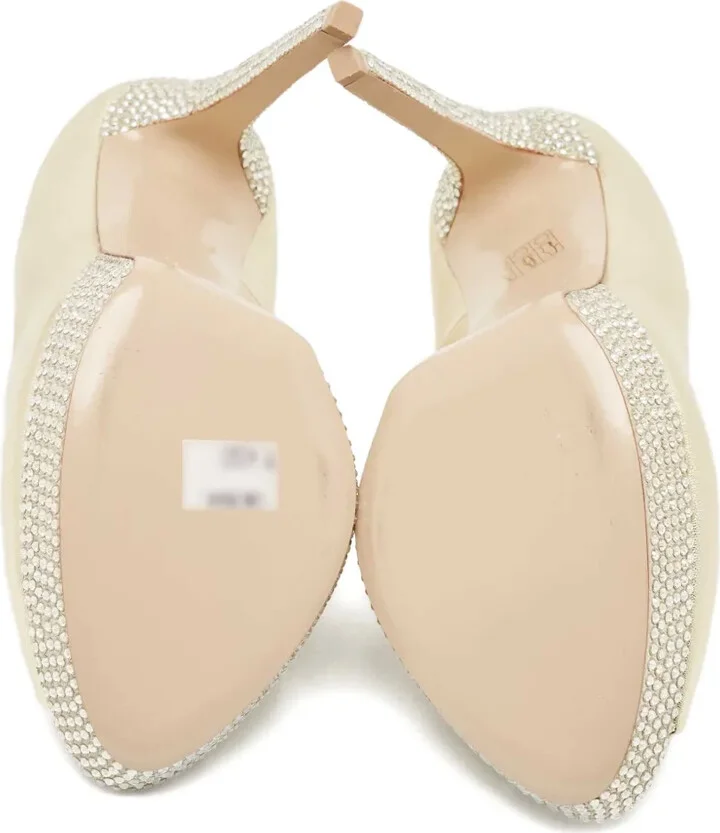 Pre-Owned Embellished Peeptoe Pumps - Image 5