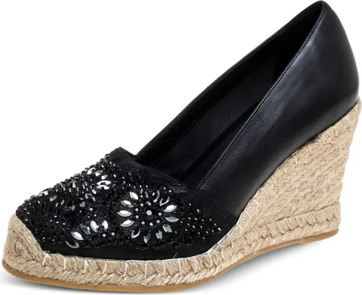 Pre-owned embellished sspadrille wedge pumps - Image 2